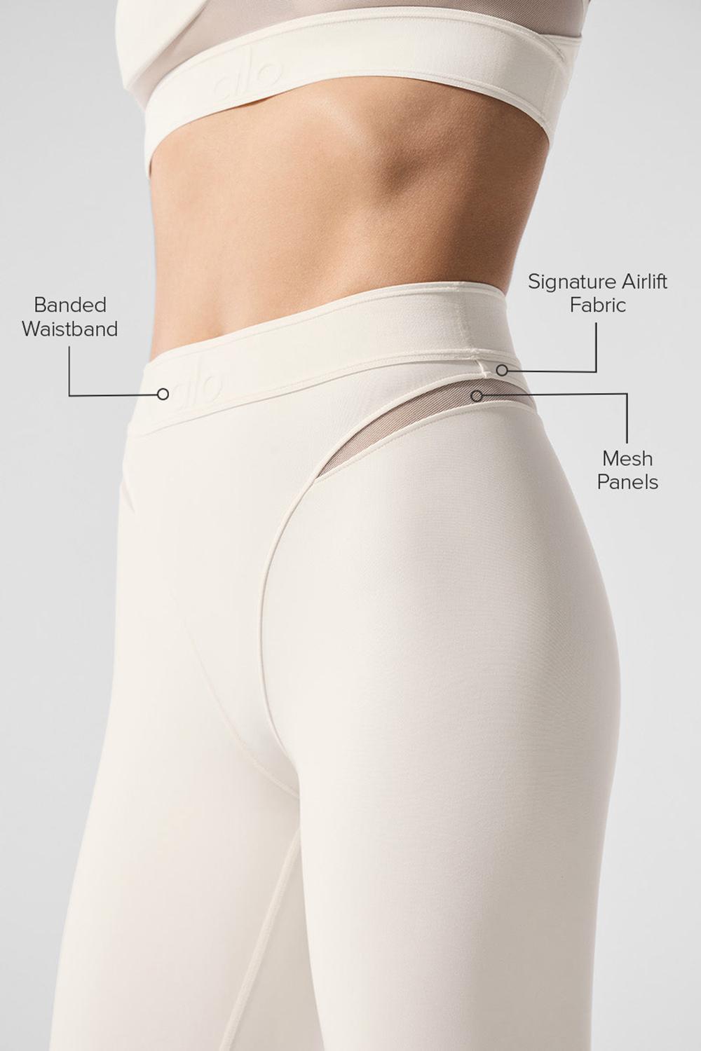 Alo Yoga Airlift High-Waist 7/8 Rebel Naisten Leggings Ivory | Suomi  8943-FEXYW
