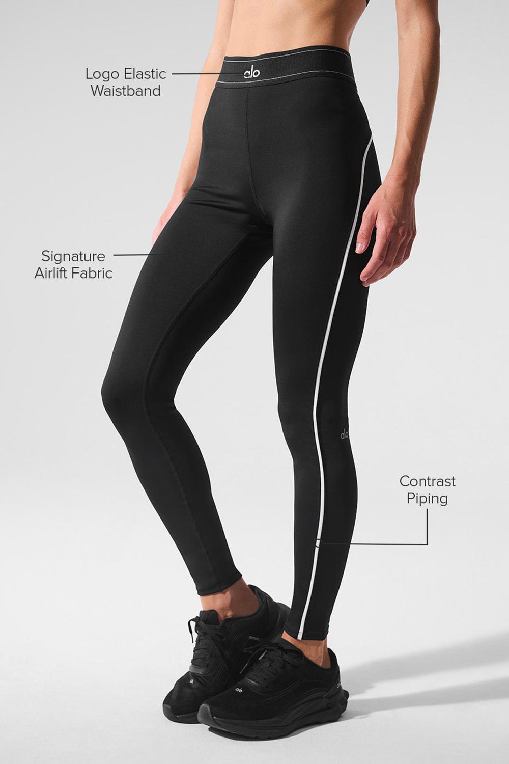 Alo Yoga Airlift High-Waist Suit Up Naisten Leggings Mustat Valkoinen | Suomi  9048-HVODF