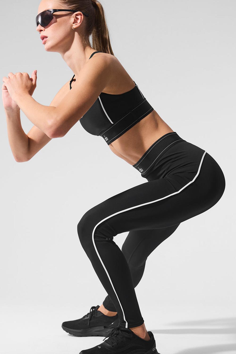 Alo Yoga Airlift High-Waist Suit Up Naisten Leggings Mustat Valkoinen | Suomi  9048-HVODF