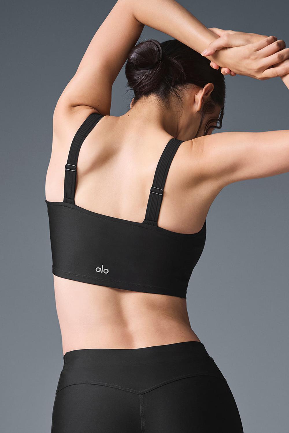 Alo Yoga Airlift Turn It Up Naisten Bra Tank Mustat | Suomi  0539-XVSUA