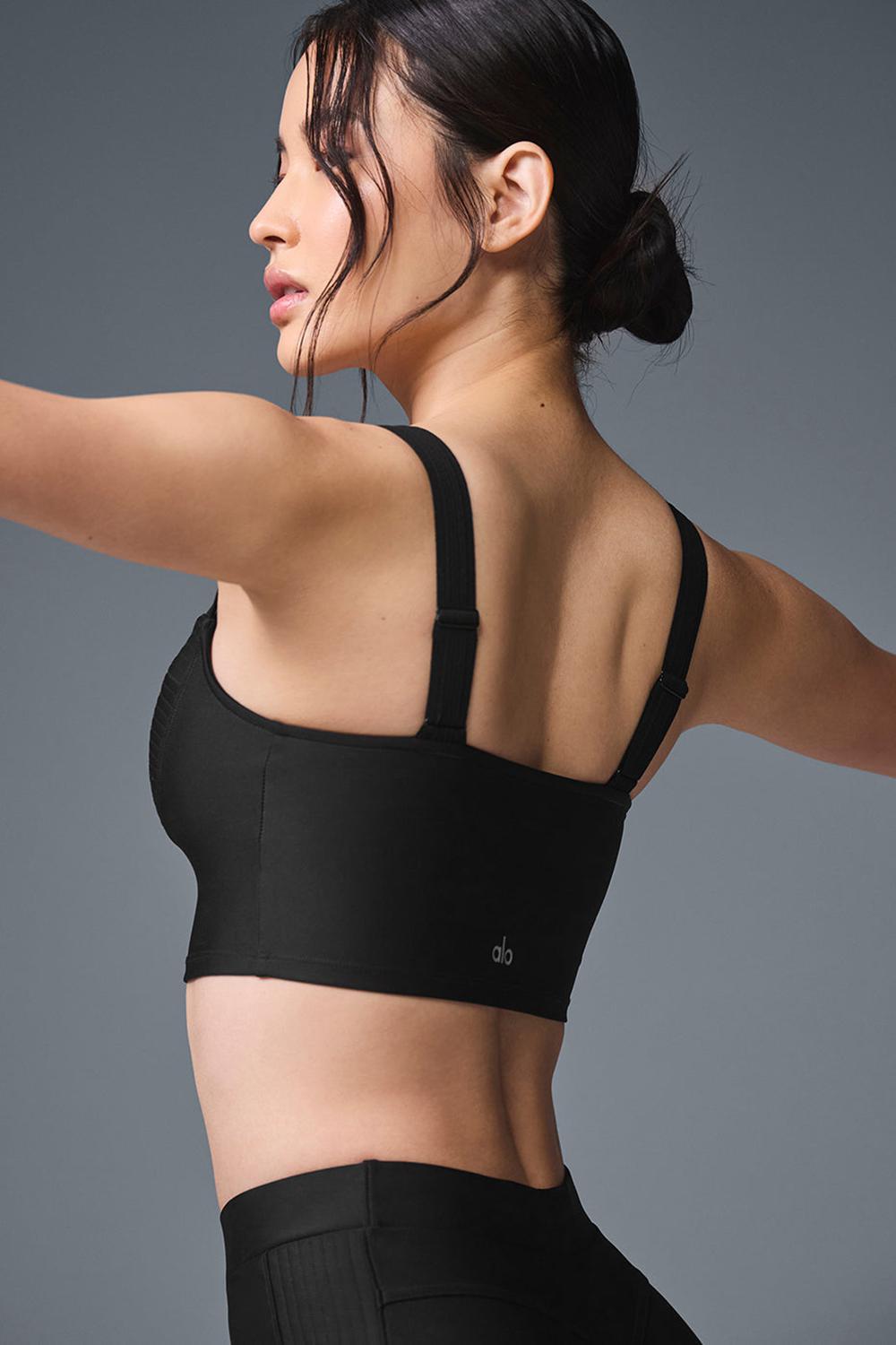 Alo Yoga Airlift Turn It Up Naisten Bra Tank Mustat | Suomi  0539-XVSUA
