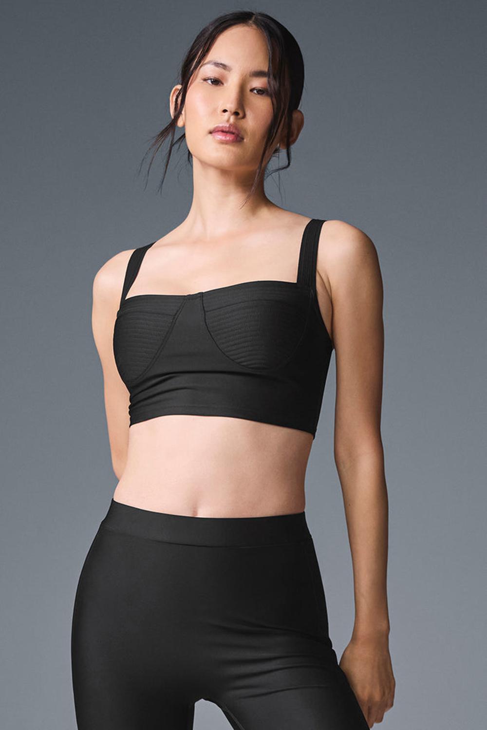 Alo Yoga Airlift Turn It Up Naisten Bra Tank Mustat | Suomi  0539-XVSUA