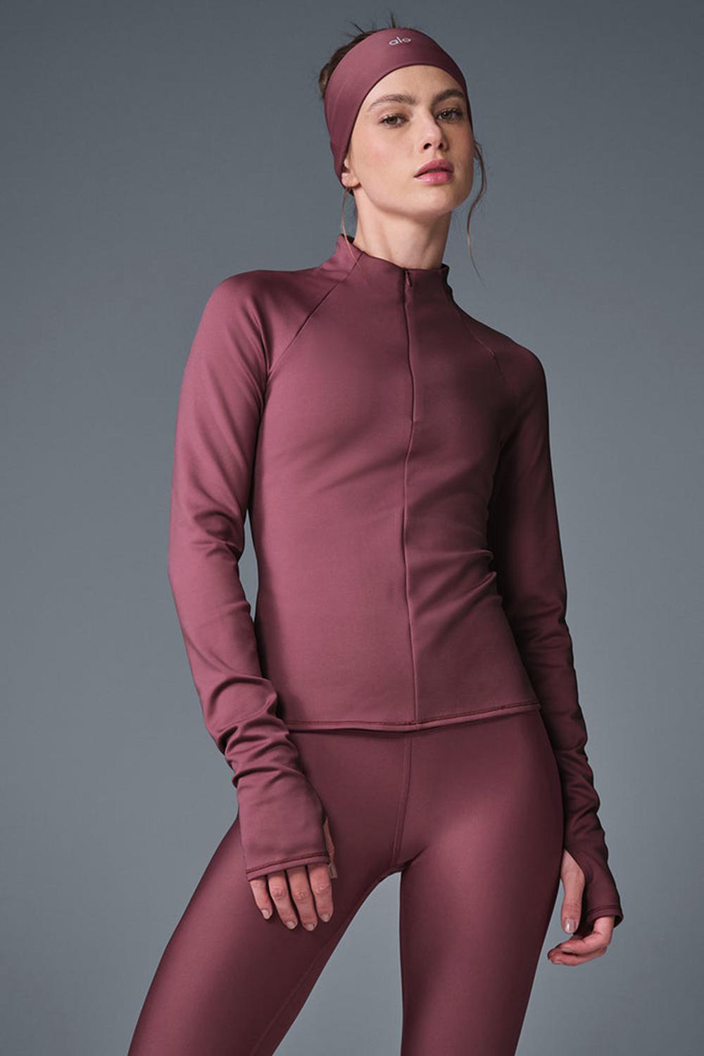 Alo Yoga Airlift Winter Warm 1/4 Zip Naisten Pitkähihainen Viininpunainen | Suomi  8462-PCBFE