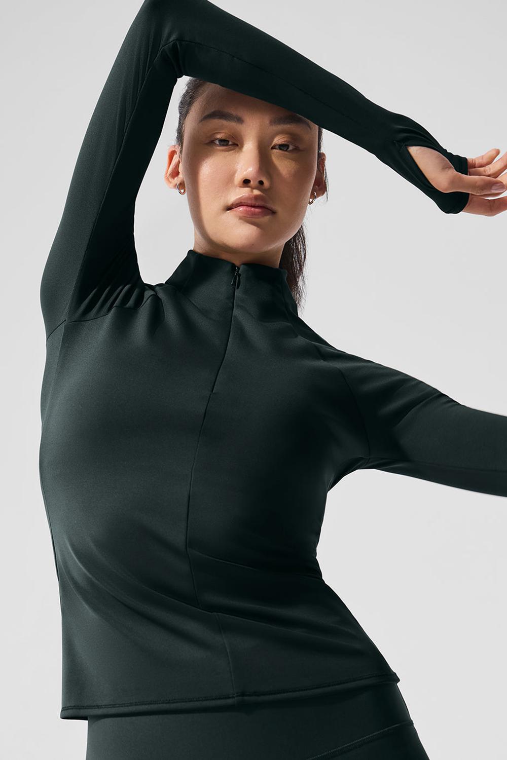 Alo Yoga Airlift Winter Warm 1/4 Zip Naisten Pitkähihainen Vihreä | Suomi  3154-YRUVX