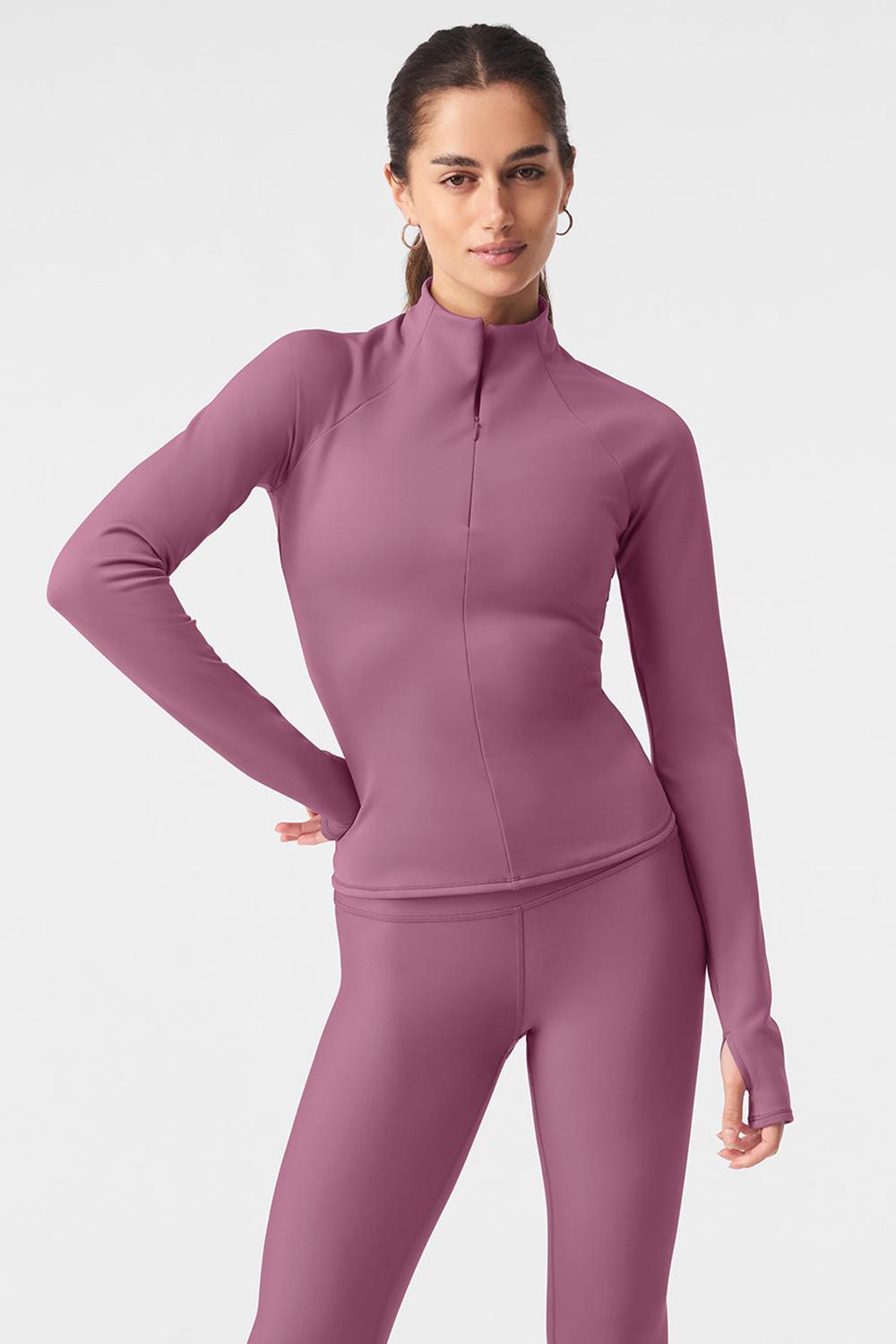 Alo Yoga Airlift Winter Warm 1/4 Zip Naisten Pitkähihainen Soft Mulberry | Suomi  6714-NPIEM