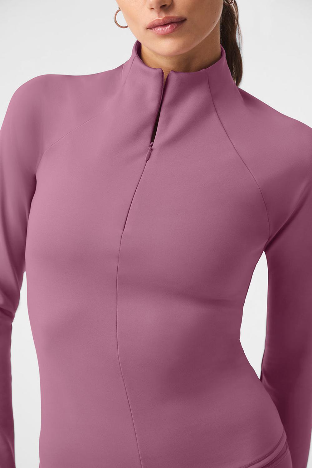 Alo Yoga Airlift Winter Warm 1/4 Zip Naisten Pitkähihainen Soft Mulberry | Suomi  6714-NPIEM