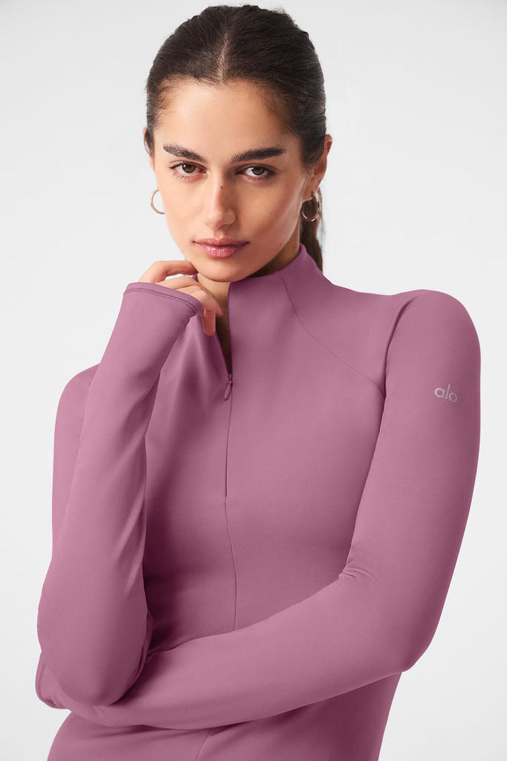 Alo Yoga Airlift Winter Warm 1/4 Zip Naisten Pitkähihainen Soft Mulberry | Suomi  6714-NPIEM