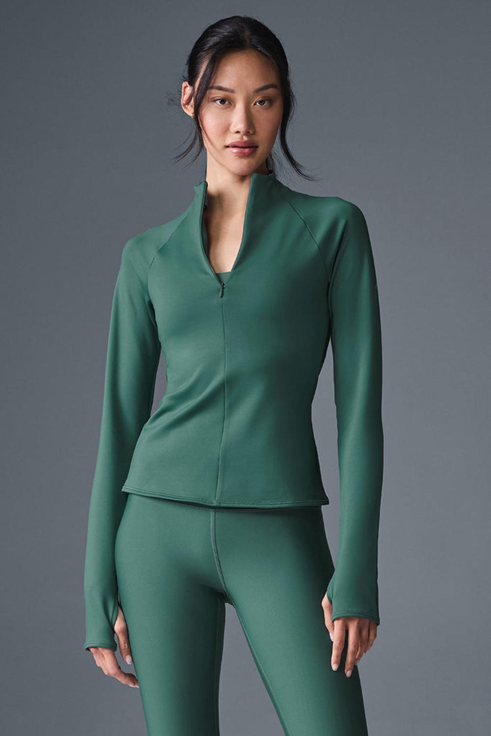 Alo Yoga Airlift Winter Warm 1/4 Zip Naisten Pitkähihainen Winter Ivy | Suomi  1540-BFDKO