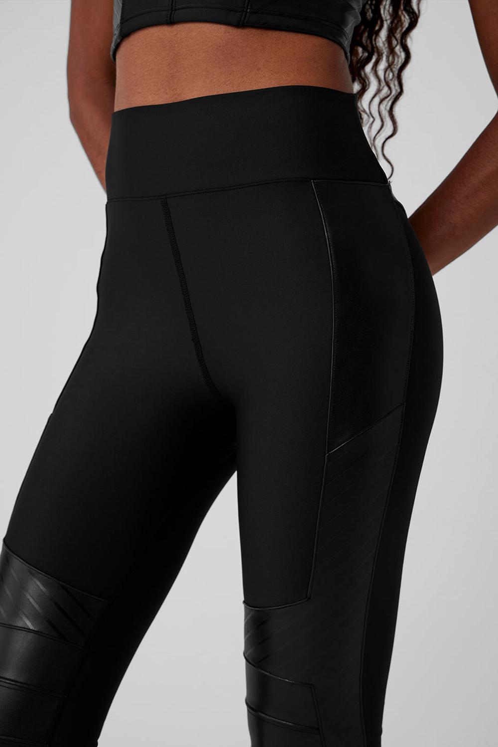 Alo Yoga Airlift Winter Warm High-Waist Supermoto Naisten Leggings Mustat | Suomi  7568-VNKRG