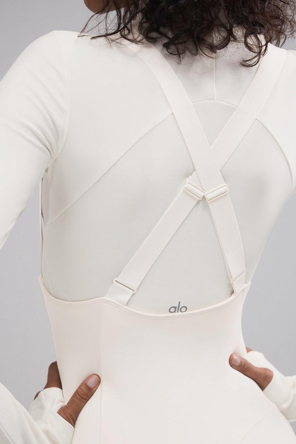 Alo Yoga Airlift Winter Warm Mesh Ski Time Naisten Pitkähihainen Ivory | Suomi  9024-KFASE