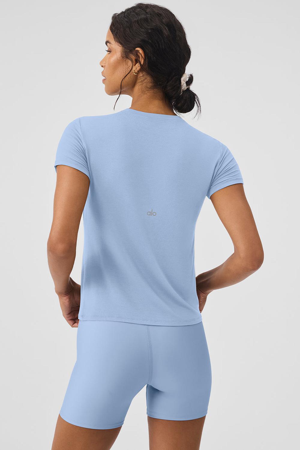 Alo Yoga All Day Naisten Short Sleeve Sininen | Suomi  4618-YVAOI
