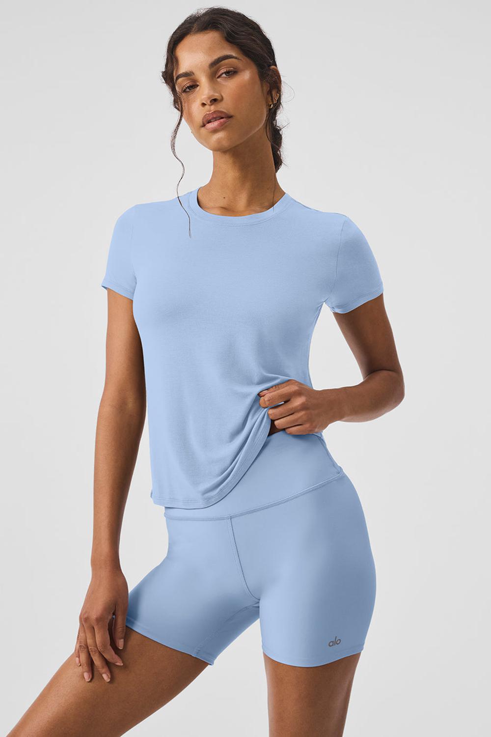Alo Yoga All Day Naisten Short Sleeve Sininen | Suomi  4618-YVAOI