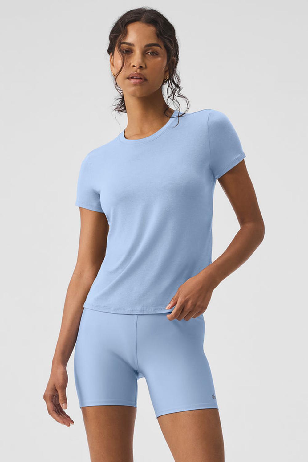 Alo Yoga All Day Naisten Short Sleeve Sininen | Suomi  4618-YVAOI