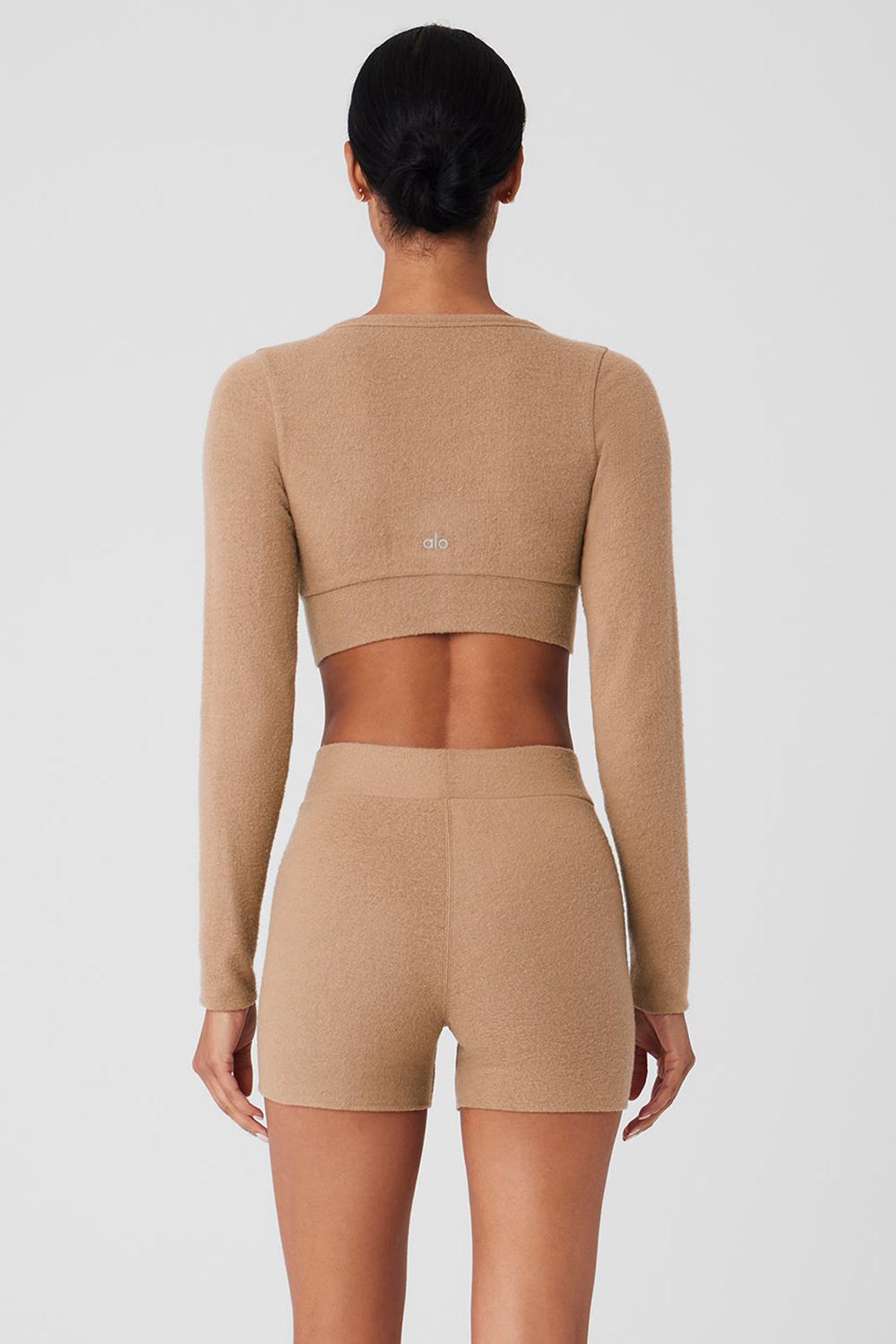 Alo Yoga Alolux Cropped Me Time Naisten Neuletakki Toasted Almond | Suomi  8260-PVYTK