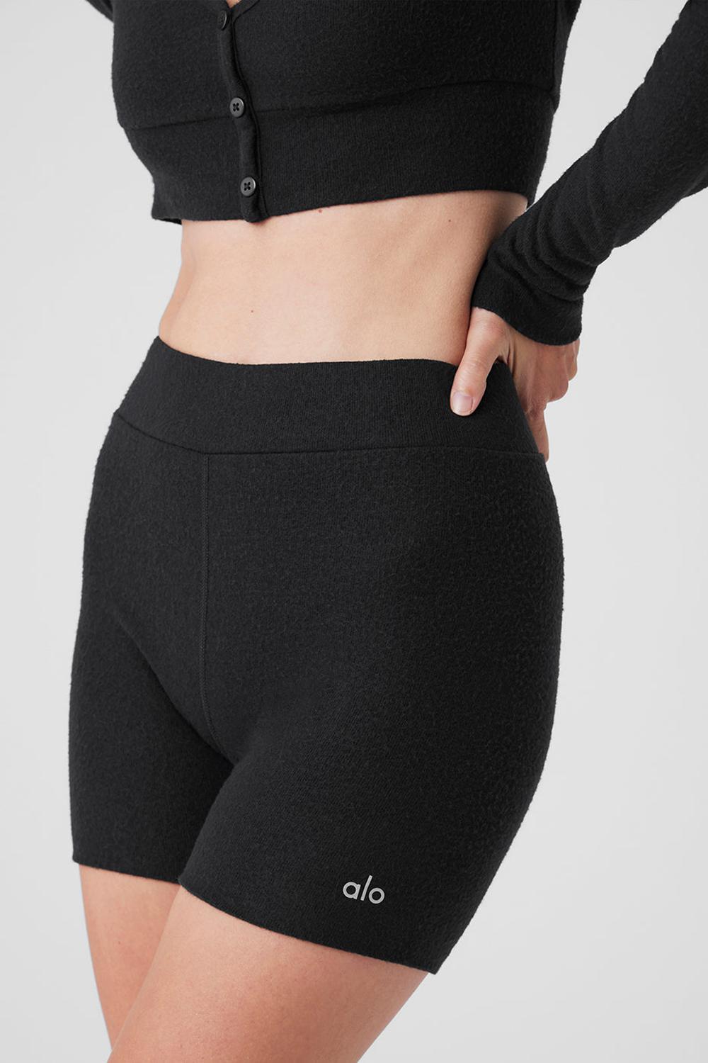 Alo Yoga Alolux High-Waist Me Time Naisten Shortsit Mustat | Suomi  0561-JNTMA