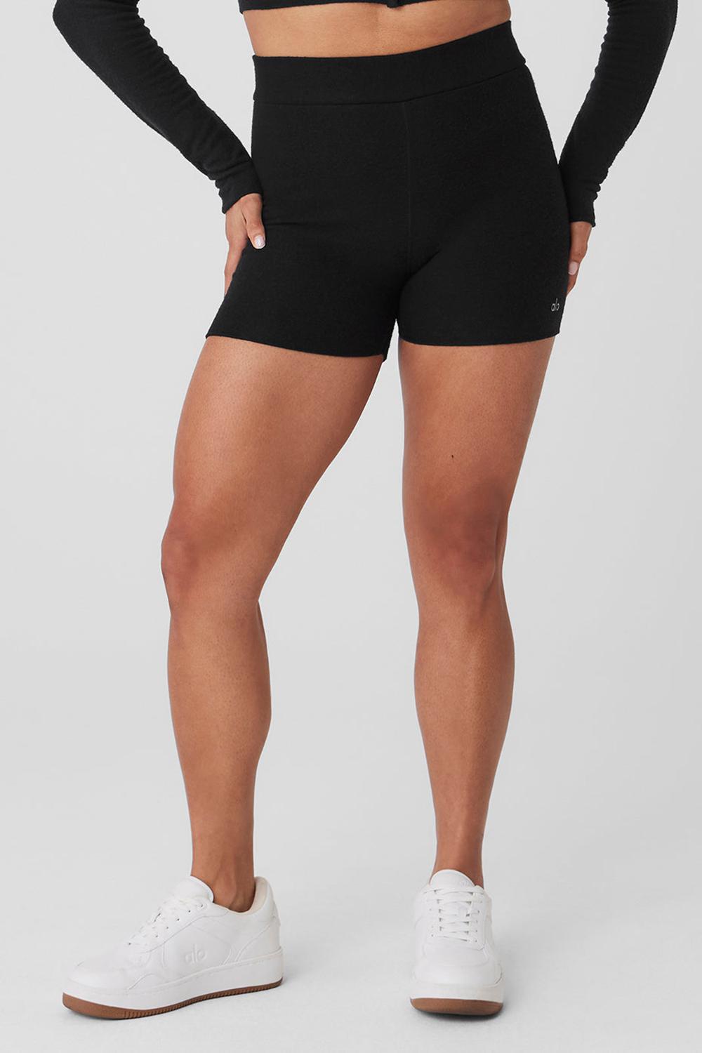 Alo Yoga Alolux High-Waist Me Time Naisten Shortsit Mustat | Suomi  0561-JNTMA