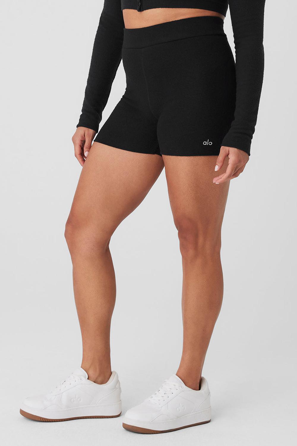 Alo Yoga Alolux High-Waist Me Time Naisten Shortsit Mustat | Suomi  0561-JNTMA