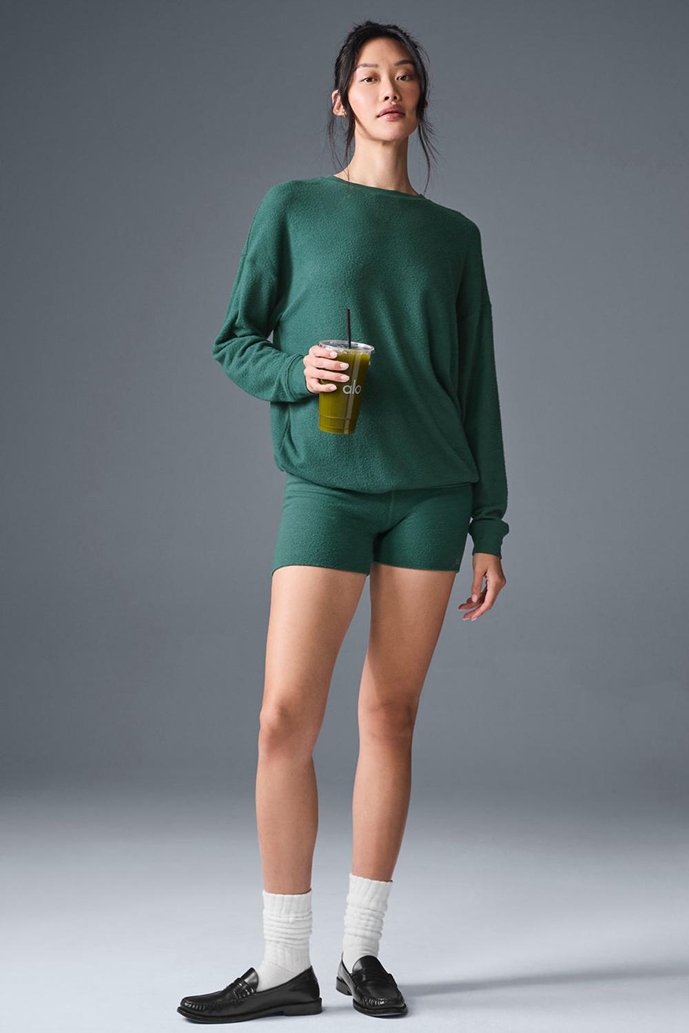 Alo Yoga Alolux High-Waist Me Time Naisten Shortsit Winter Ivy | Suomi  7025-WFGOT