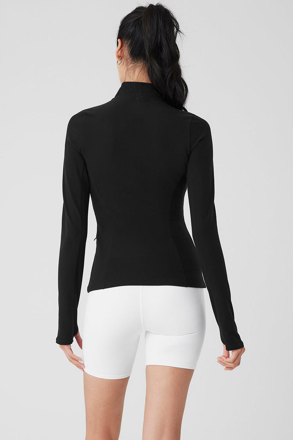Alo Yoga Alosoft 1/2 Zip Rapid Naisten Villapusero Mustat | Suomi  8042-ZJLKT