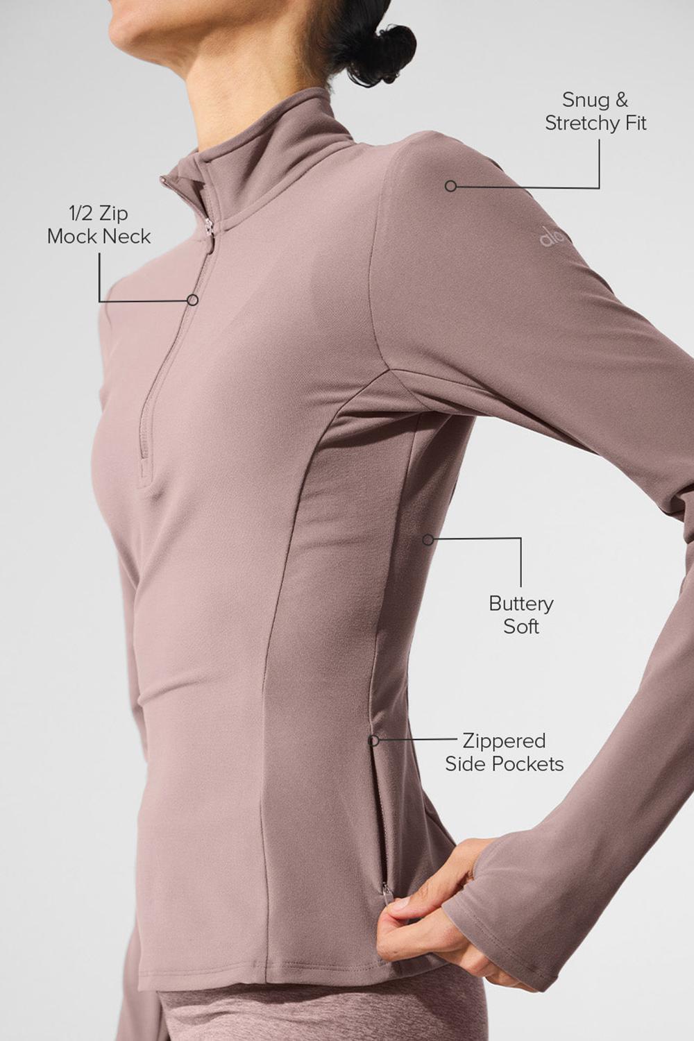 Alo Yoga Alosoft 1/2 Zip Rapid Naisten Villapusero Mushroom | Suomi  2460-ZMEWL