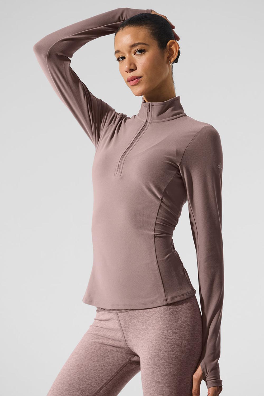 Alo Yoga Alosoft 1/2 Zip Rapid Naisten Villapusero Mushroom | Suomi  2460-ZMEWL