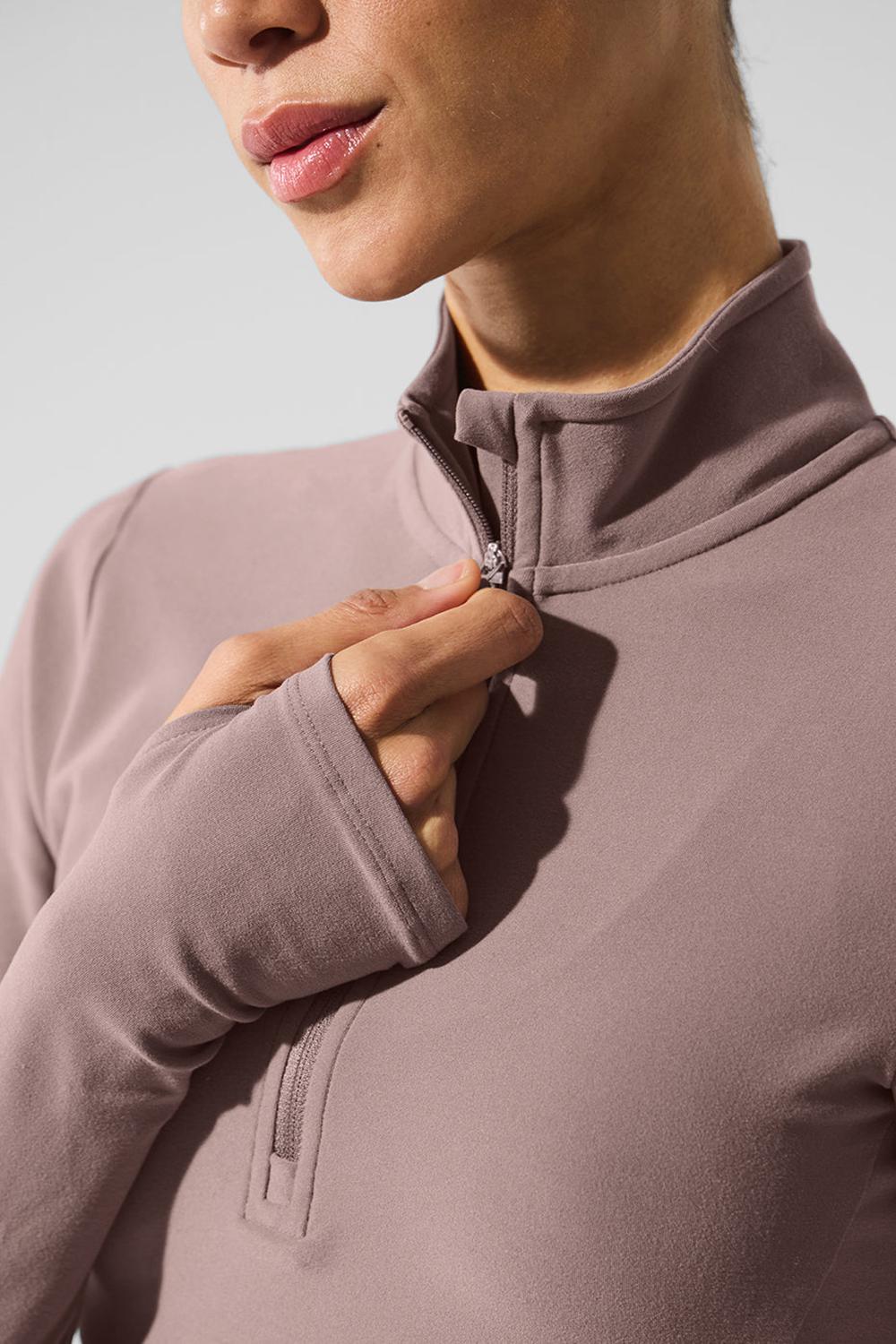 Alo Yoga Alosoft 1/2 Zip Rapid Naisten Villapusero Mushroom | Suomi  2460-ZMEWL