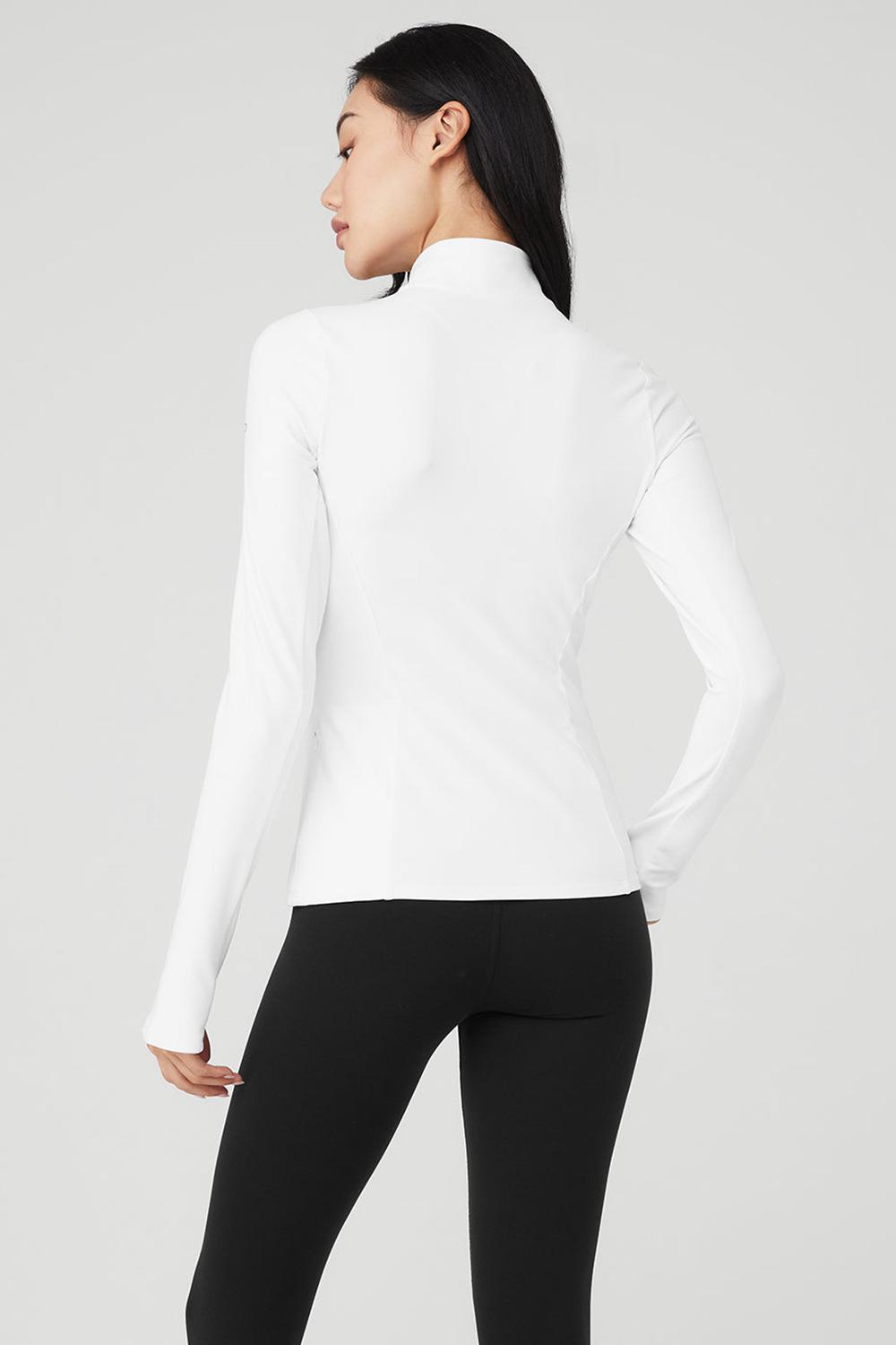 Alo Yoga Alosoft 1/2 Zip Rapid Naisten Villapusero Valkoinen | Suomi  6108-DWNBE