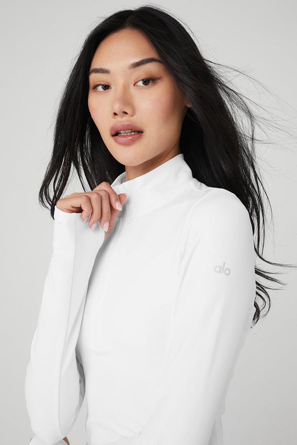 Alo Yoga Alosoft 1/2 Zip Rapid Naisten Villapusero Valkoinen | Suomi  6108-DWNBE