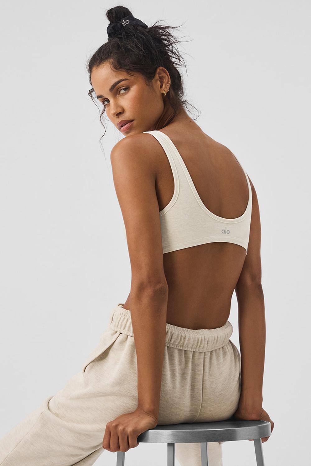 Alo Yoga Alosoft Center Stage Naisten Urheiluliivi Oatmeal Heather | Suomi  2307-SOQIH