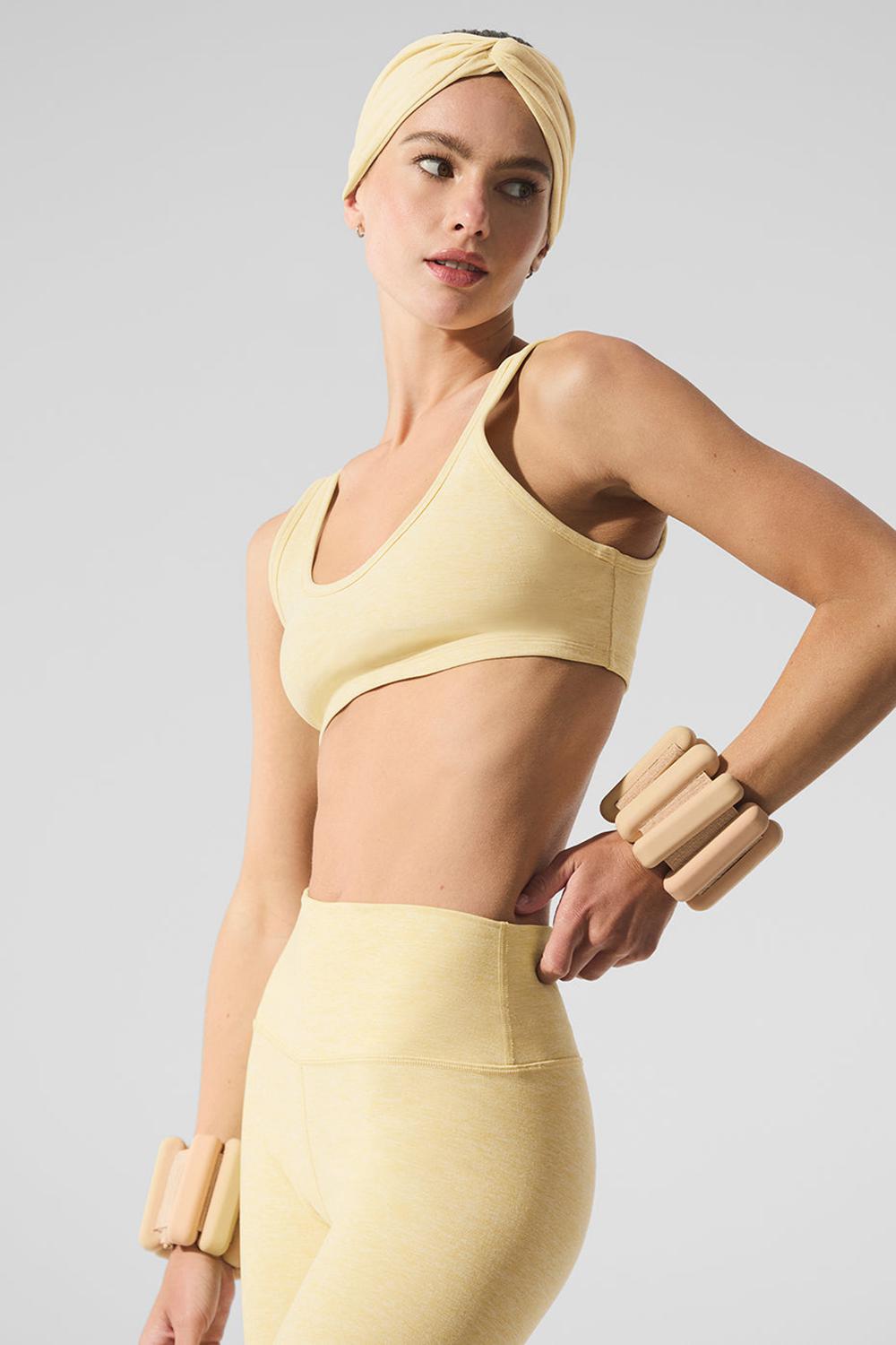 Alo Yoga Alosoft Center Stage Naisten Urheiluliivi Warm Butter Heather | Suomi  6457-CGPUR