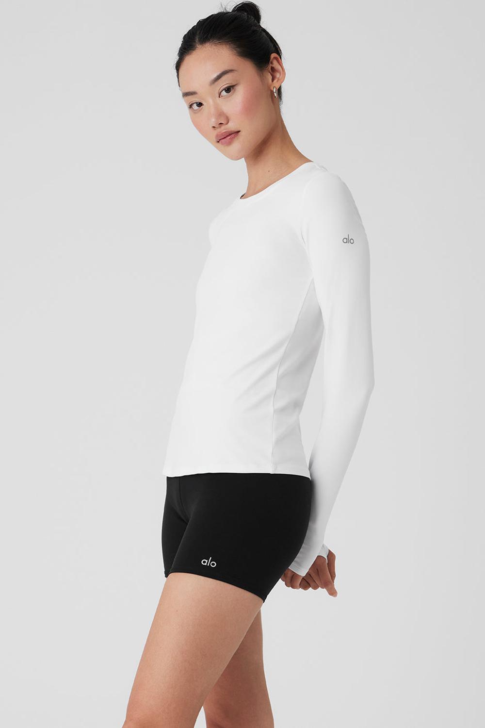 Alo Yoga Alosoft Finesse Naisten Pitkähihainen Valkoinen | Suomi  8206-PJADE
