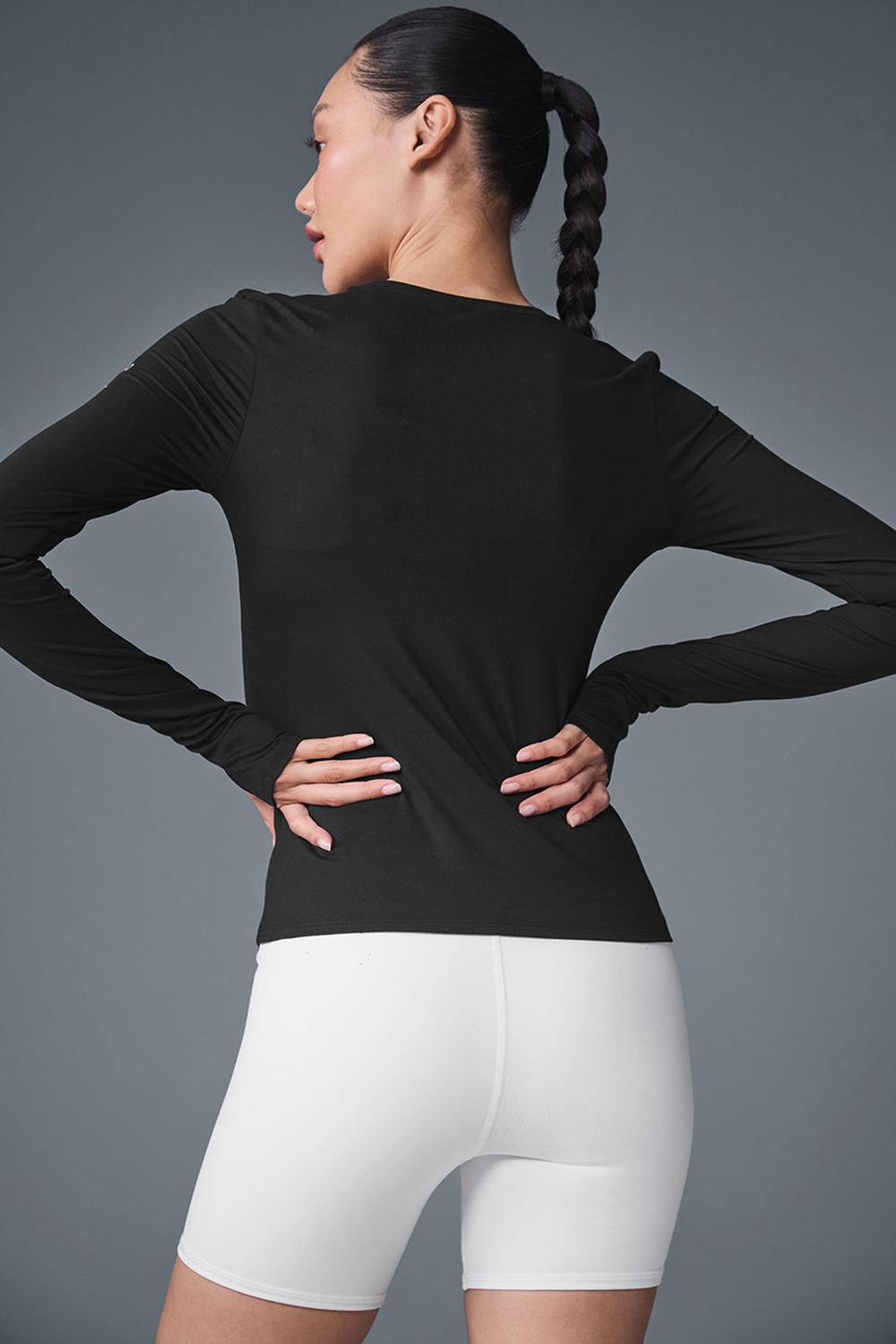 Alo Yoga Alosoft Finesse Naisten Pitkähihainen Mustat | Suomi  0963-UKMLJ