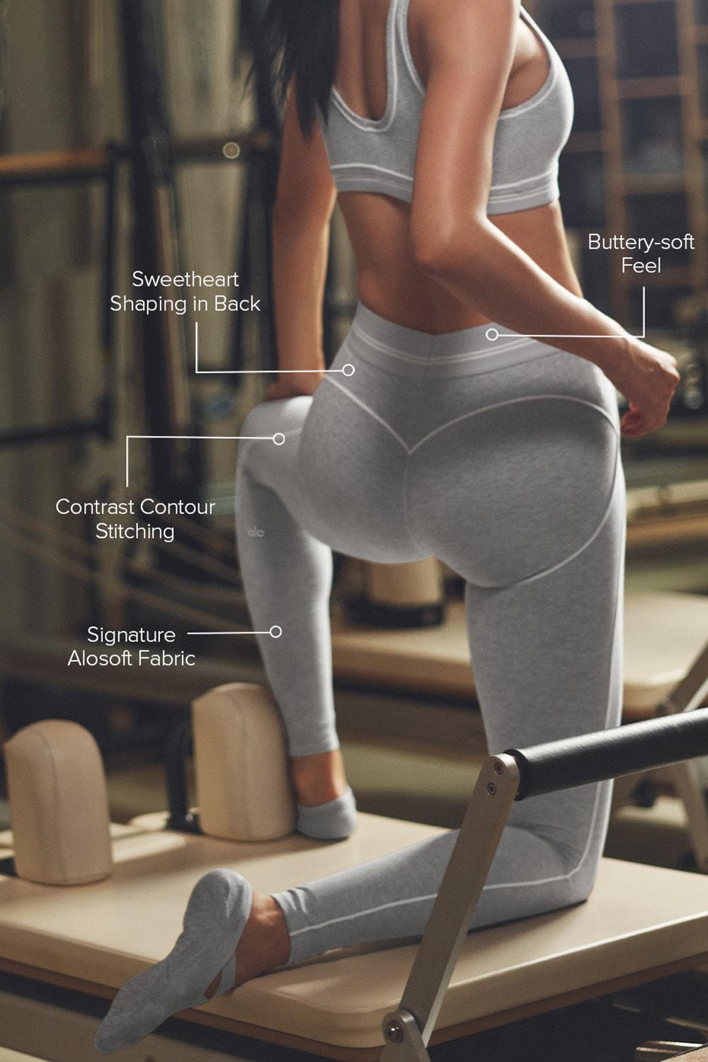 Alo Yoga Alosoft High-Waist Heart Throb Naisten Leggings Harmaat Valkoinen | Suomi  0519-DPZOF