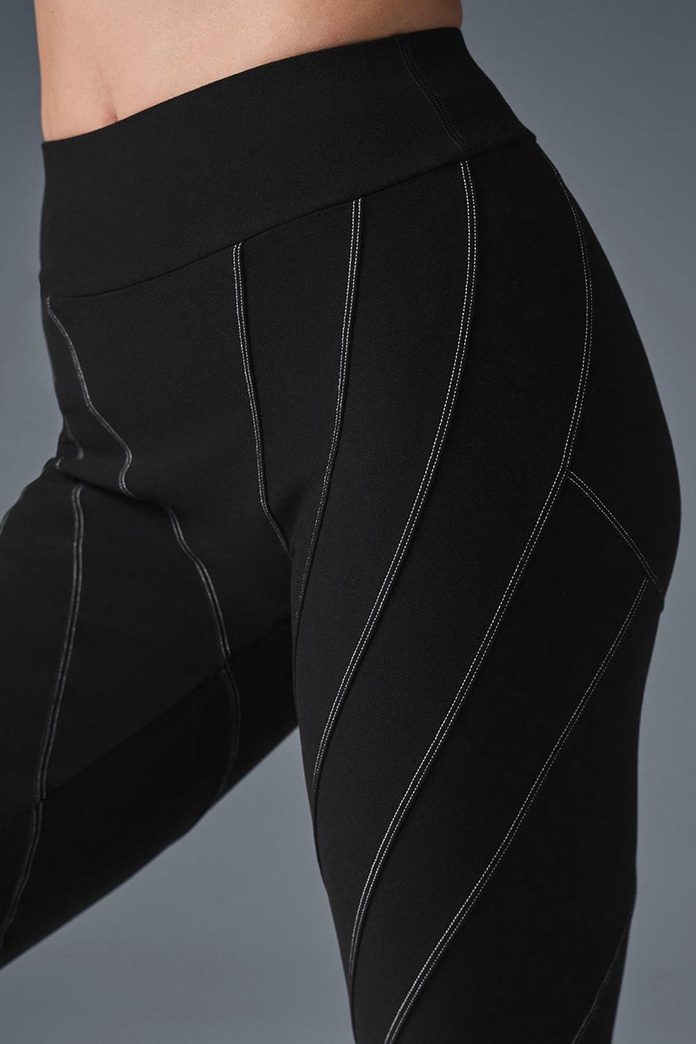 Alo Yoga Alosoft High-Waist Sunray Naisten Leggings Mustat Valkoinen | Suomi  8329-YQPMJ