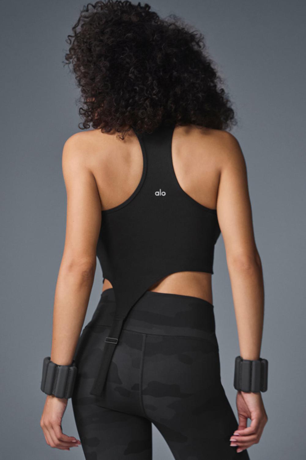 Alo Yoga Alosoft Ribbed Revelation Naisten Juoksupaidat Mustat | Suomi  7801-KUWVT