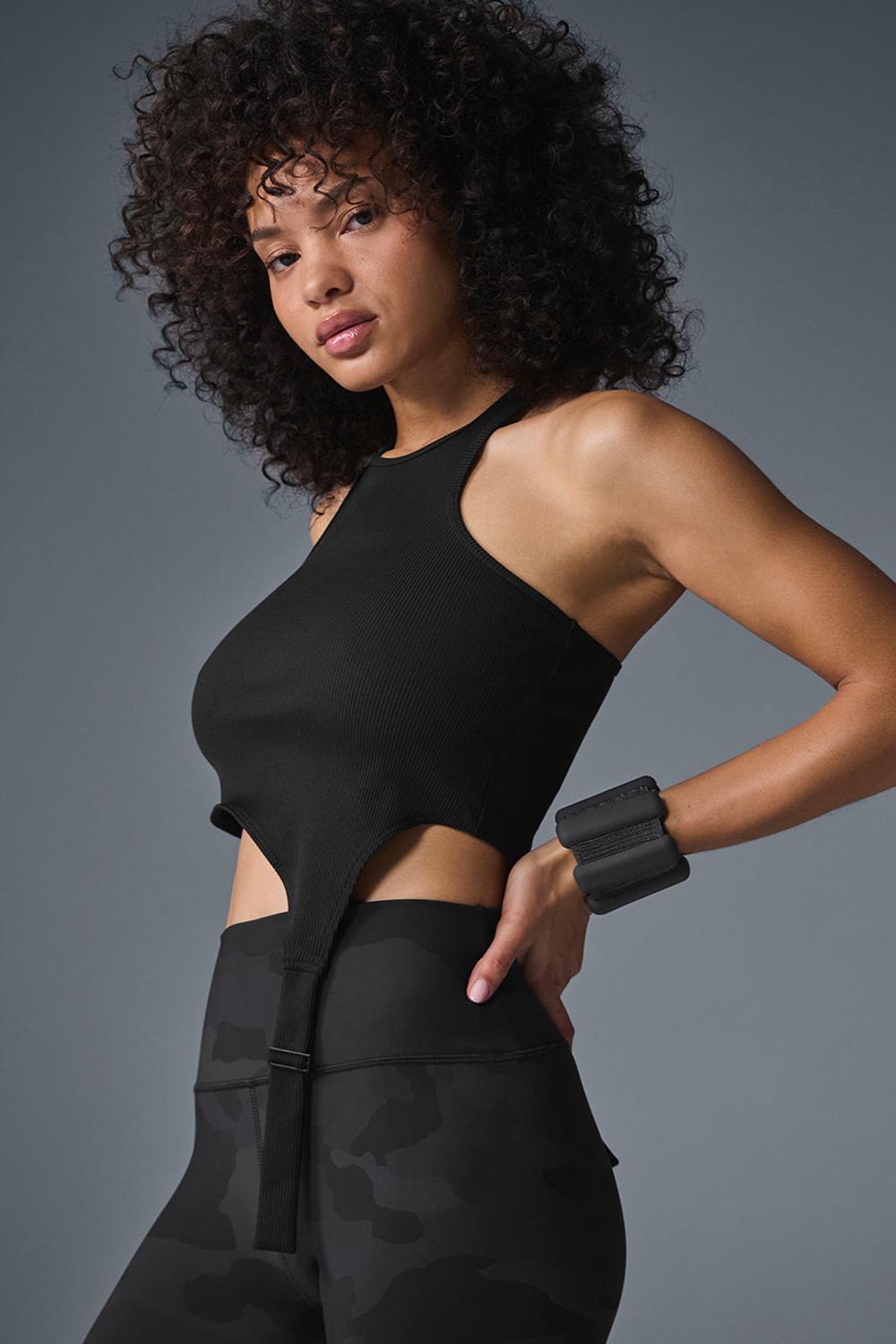 Alo Yoga Alosoft Ribbed Revelation Naisten Juoksupaidat Mustat | Suomi  7801-KUWVT