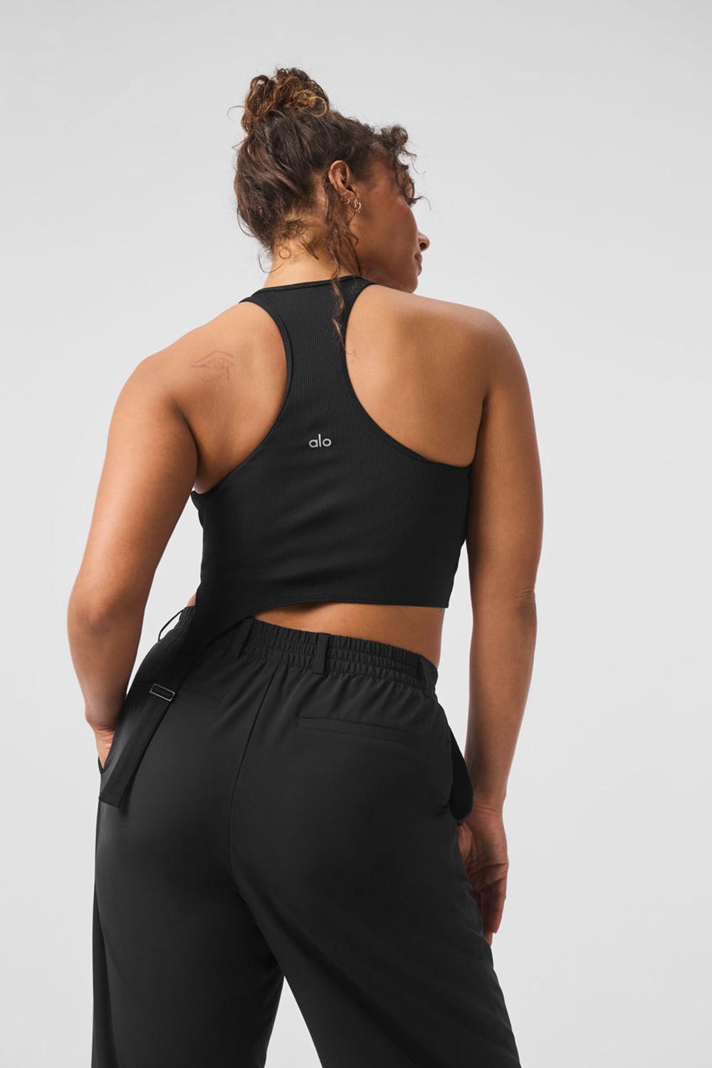 Alo Yoga Alosoft Ribbed Revelation Naisten Juoksupaidat Mustat | Suomi  7801-KUWVT