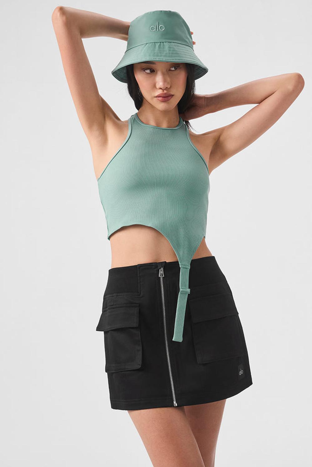 Alo Yoga Alosoft Ribbed Revelation Naisten Juoksupaidat Vihreä | Suomi  8643-PTQBS