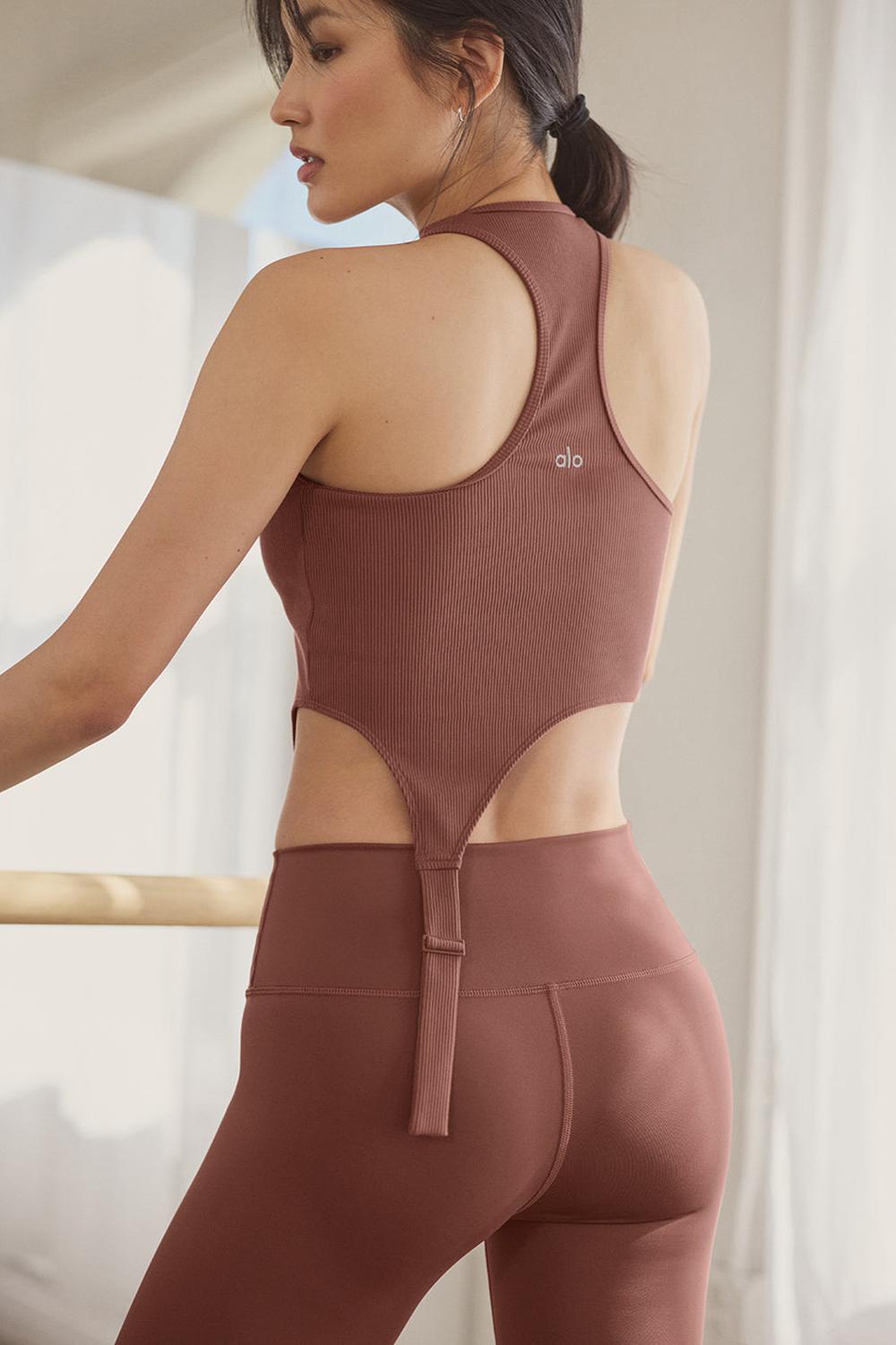 Alo Yoga Alosoft Ribbed Revelation Naisten Juoksupaidat Chestnut | Suomi  8901-OHTYN