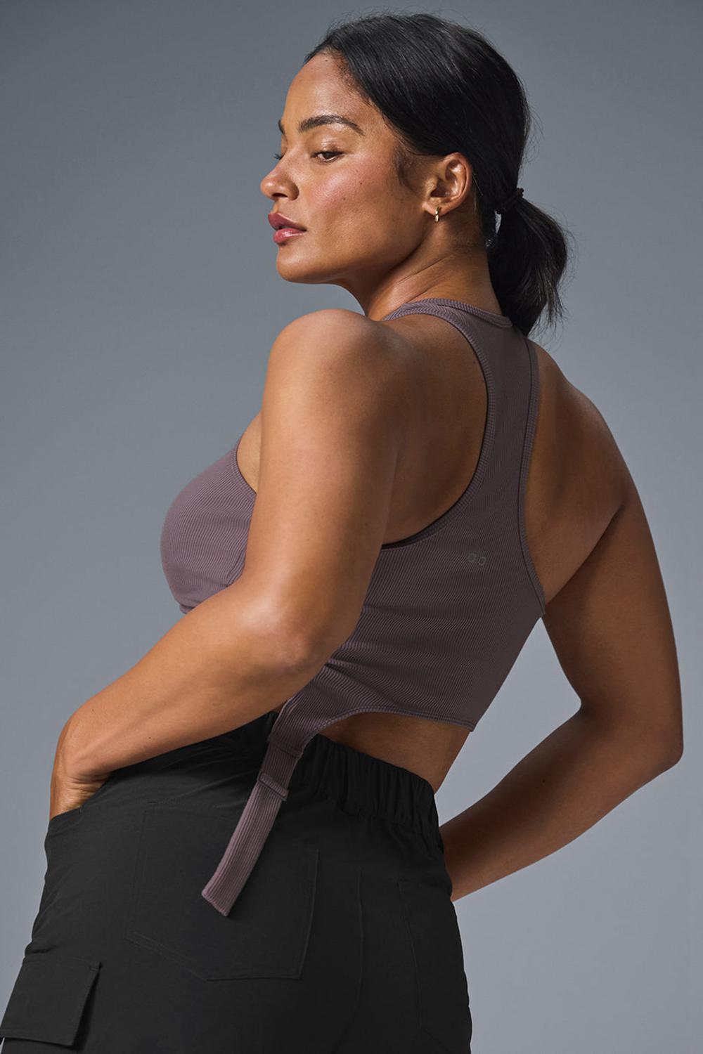 Alo Yoga Alosoft Ribbed Revelation Naisten Juoksupaidat Raisinette | Suomi  7125-EXHVC