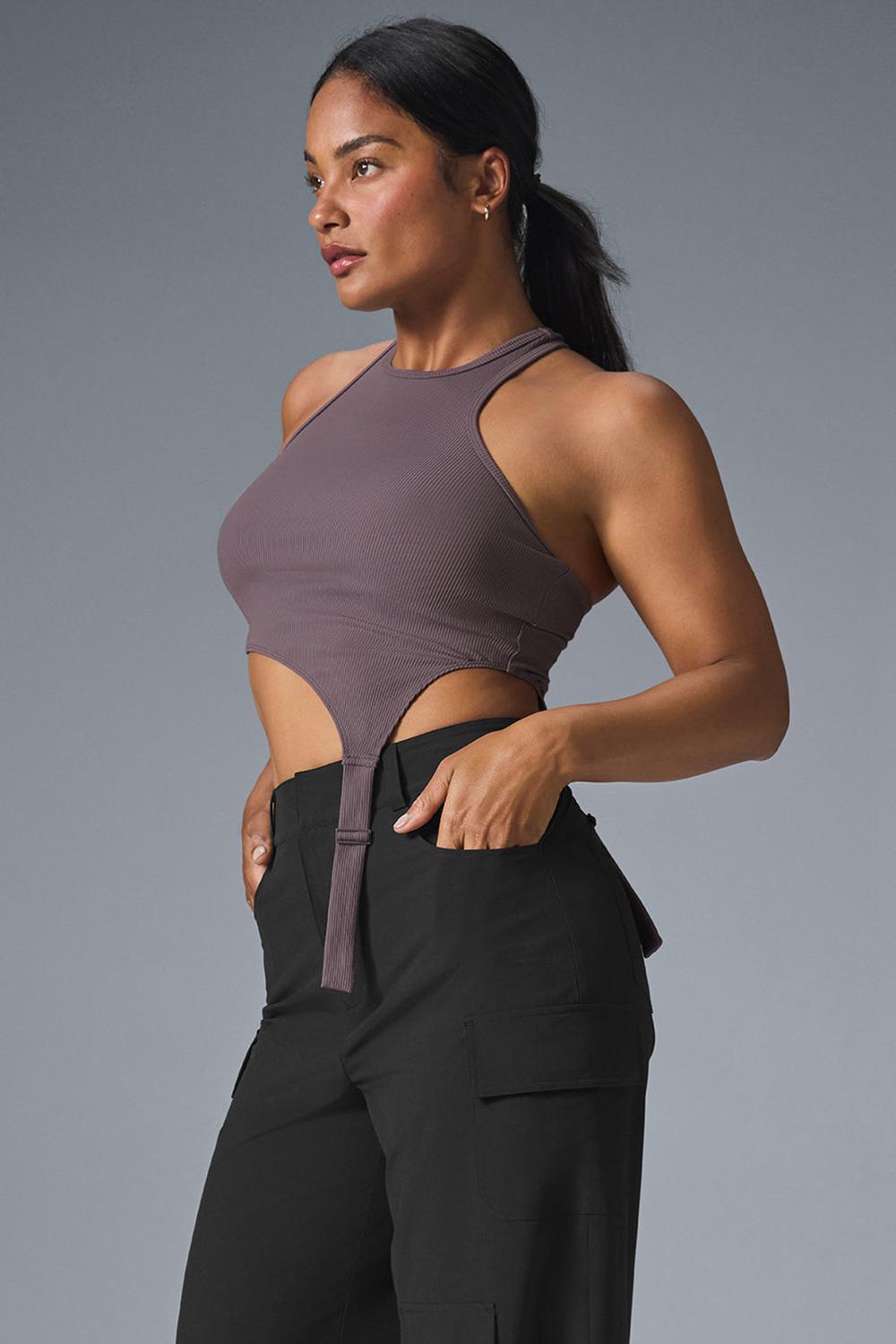 Alo Yoga Alosoft Ribbed Revelation Naisten Juoksupaidat Raisinette | Suomi  7125-EXHVC
