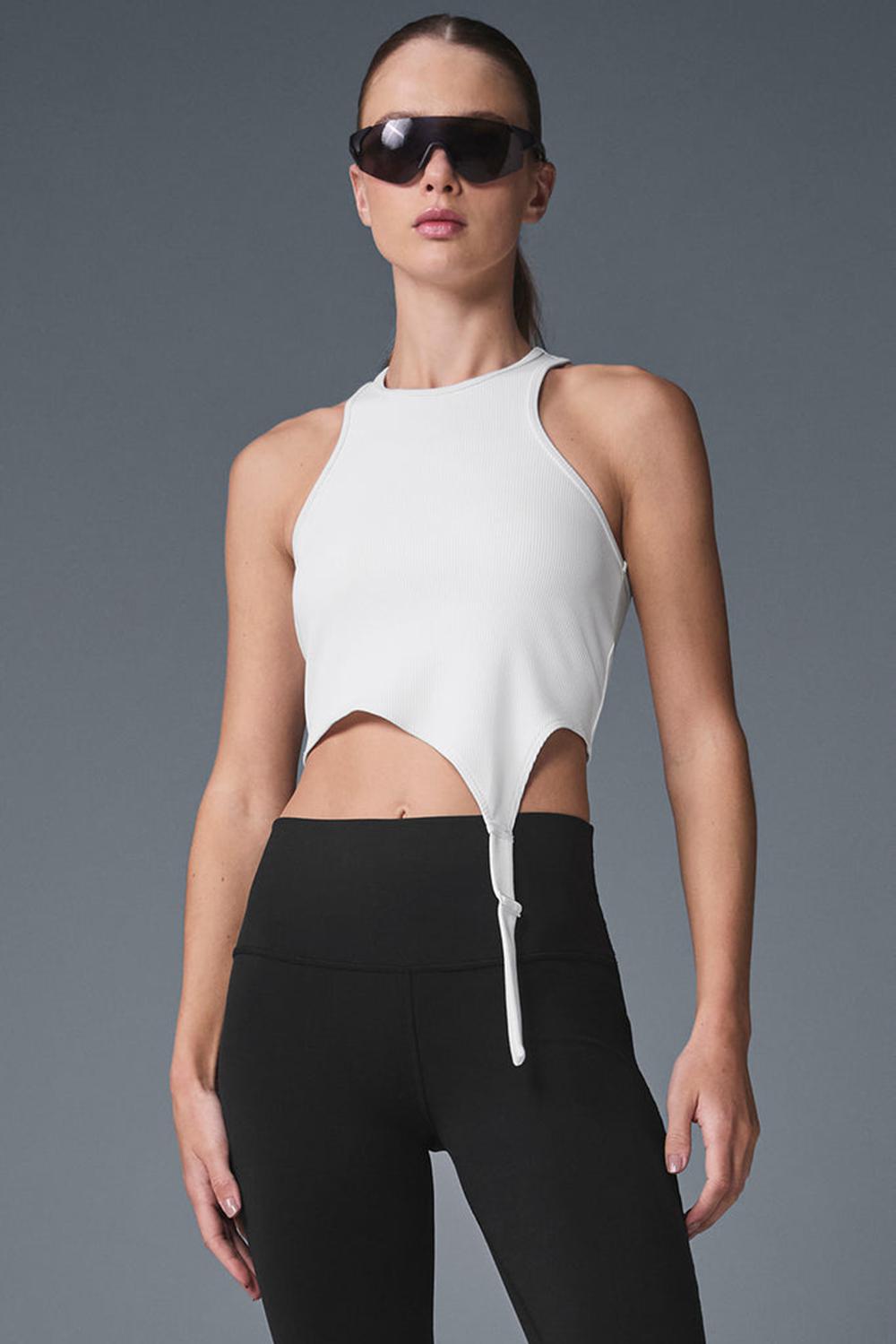 Alo Yoga Alosoft Ribbed Revelation Naisten Juoksupaidat Valkoinen | Suomi  0368-KHENL