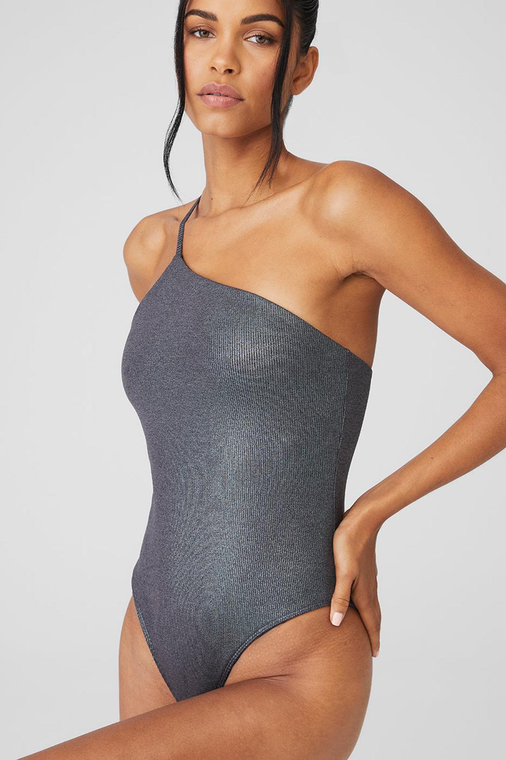 Alo Yoga Alosoft Ribbed Shimmer Plie Naisten Body Tummanharmaat | Suomi  8027-IXZLF