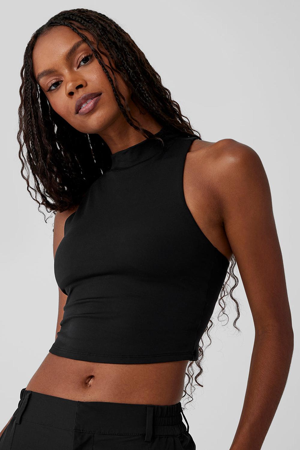 Alo Yoga Alosoft Top That Naisten Bra Tank Mustat | Suomi  7850-BJMOI