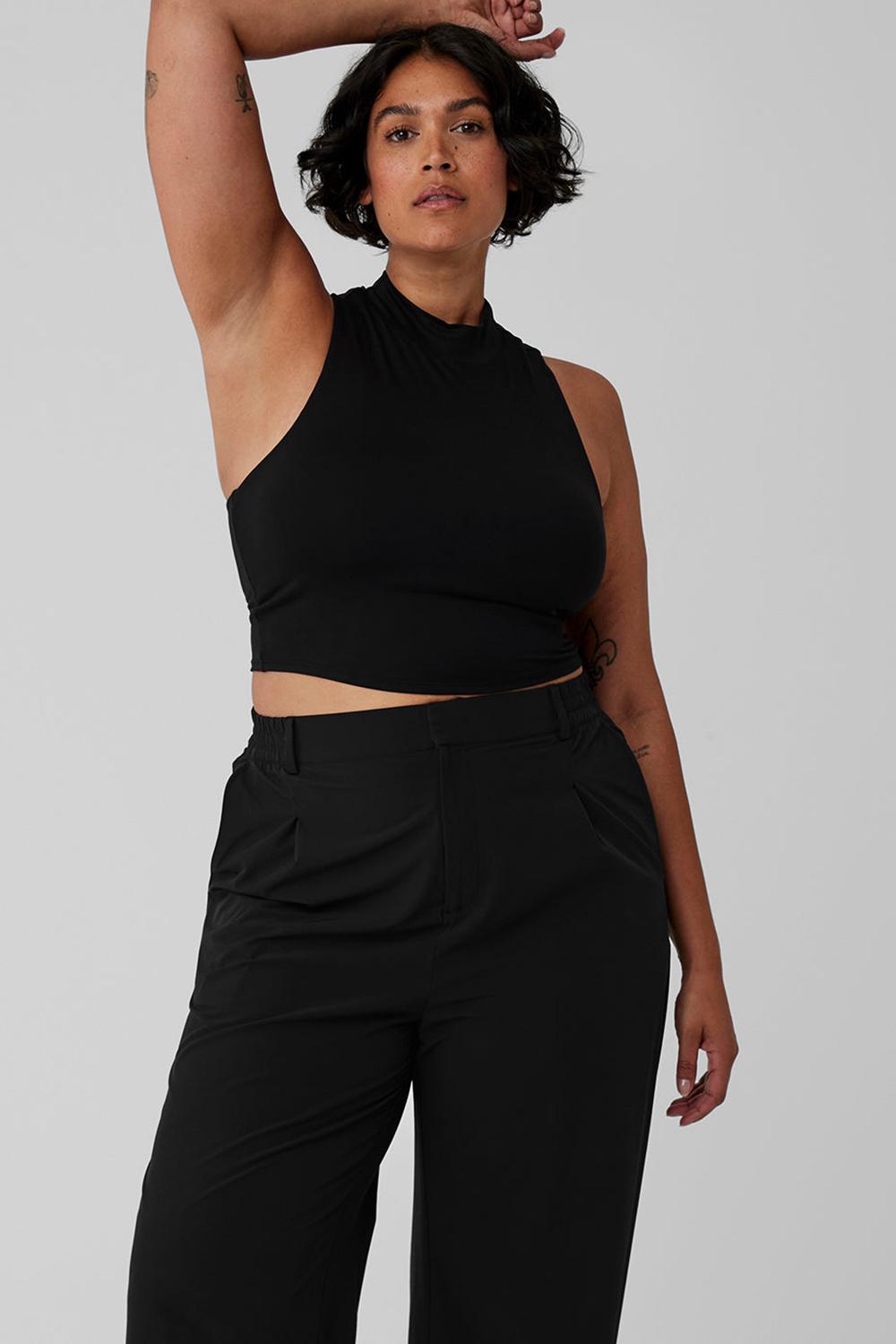Alo Yoga Alosoft Top That Naisten Bra Tank Mustat | Suomi  7850-BJMOI