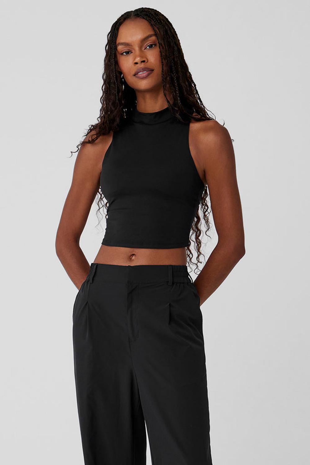 Alo Yoga Alosoft Top That Naisten Bra Tank Mustat | Suomi  7850-BJMOI