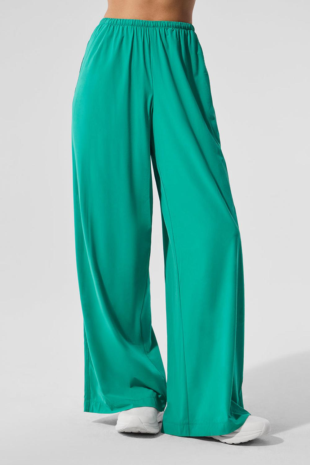 Alo Yoga Breezy Wide Leg Naisten Housut Vihreä | Suomi  0362-IQLJF