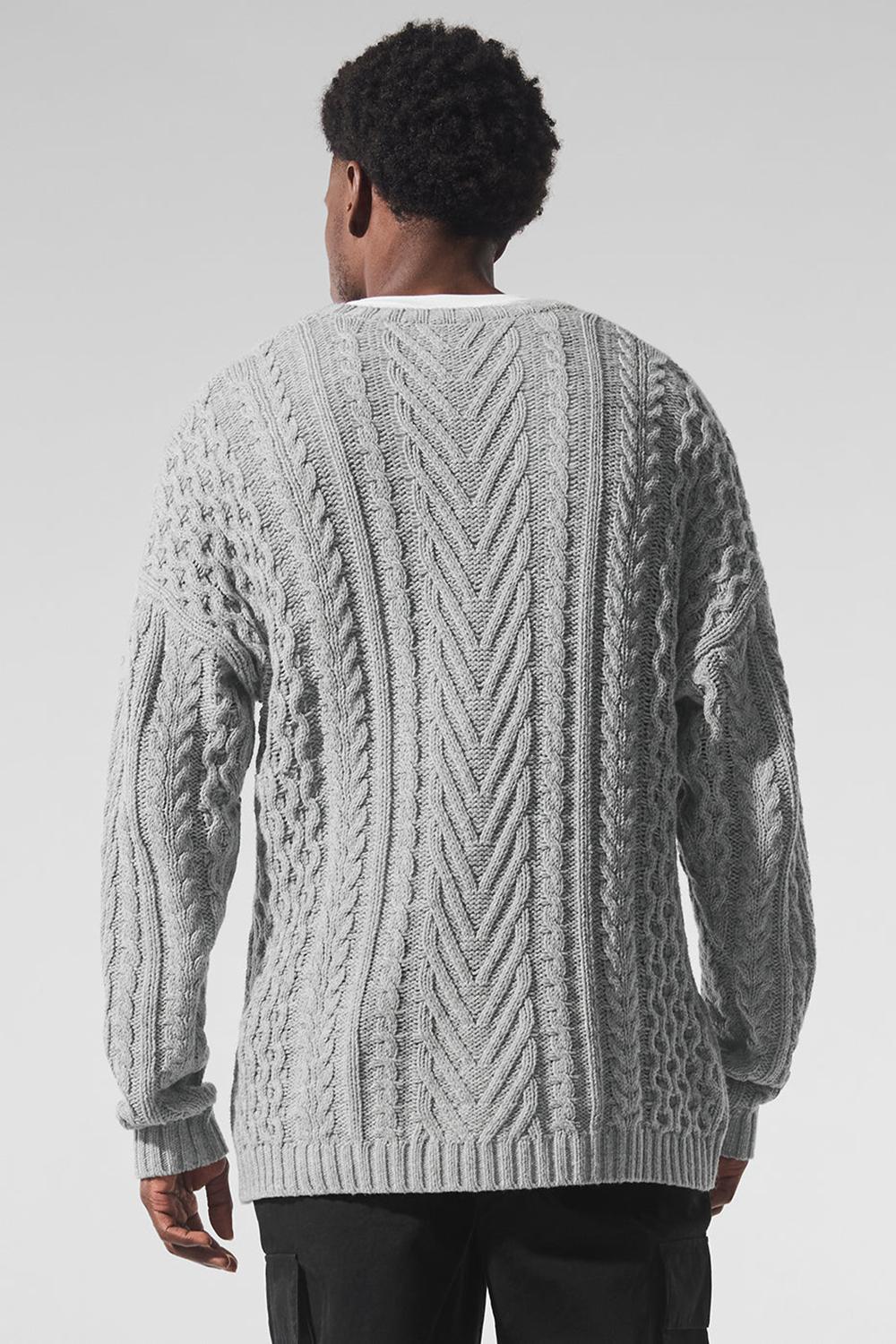 Alo Yoga Cable Knit Crew Neck Miesten Neulepuserot Harmaat | Suomi  9730-LUMIA