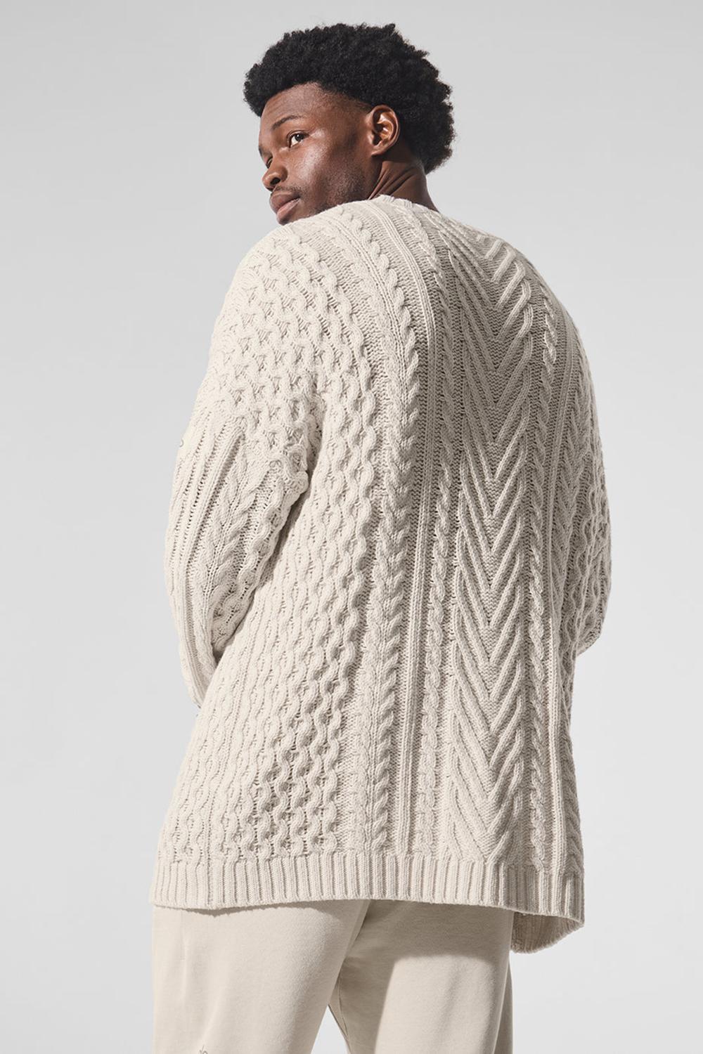 Alo Yoga Cable Knit Crew Neck Miesten Neulepuserot Bone | Suomi  4160-XCERD