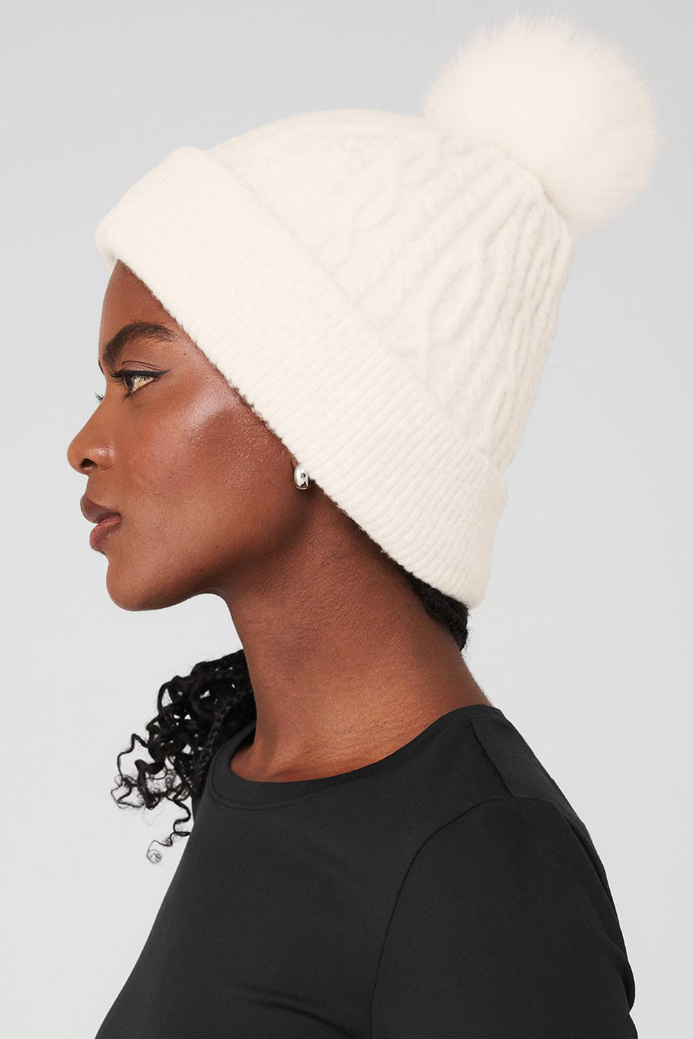 Alo Yoga Cable Knit Naisten Pipo Ivory | Suomi  5984-FQLGP